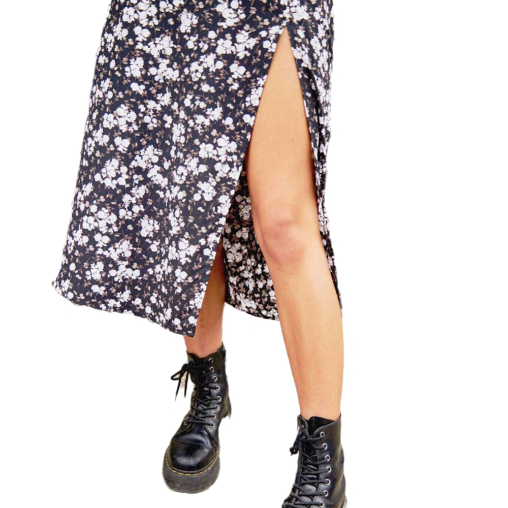 Women Summer Clothes, Leopard/Floral Printed High-Waist Half-Length Skirt