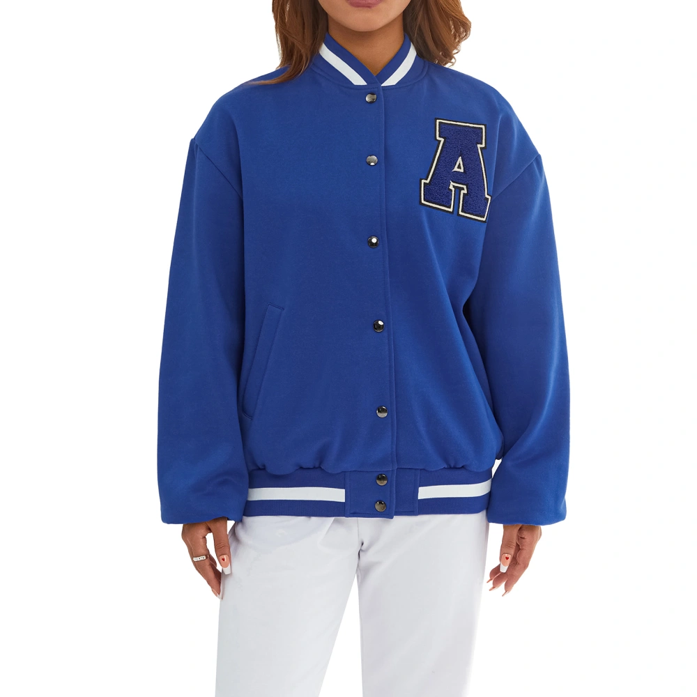 Women Oversized Baseball Jackets, Long Sleeve Letter College Jackets