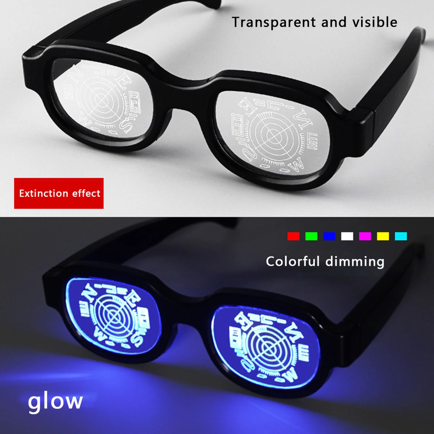 LED Light up Glasses Funny Glowing Eyewear Role Playing Props