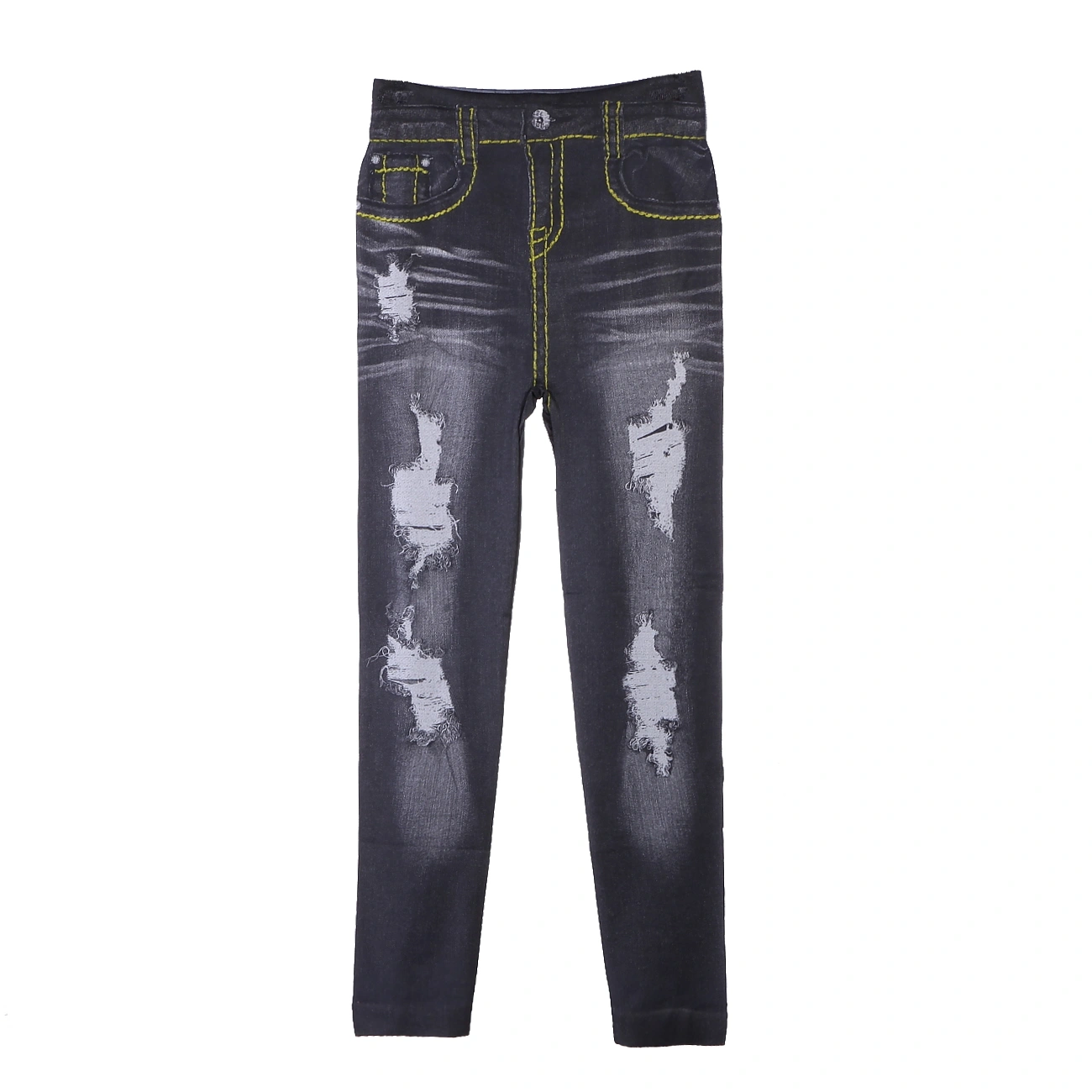 Female Ripped Jeans, High Waist Close-Fitting Pants Skinny Pants