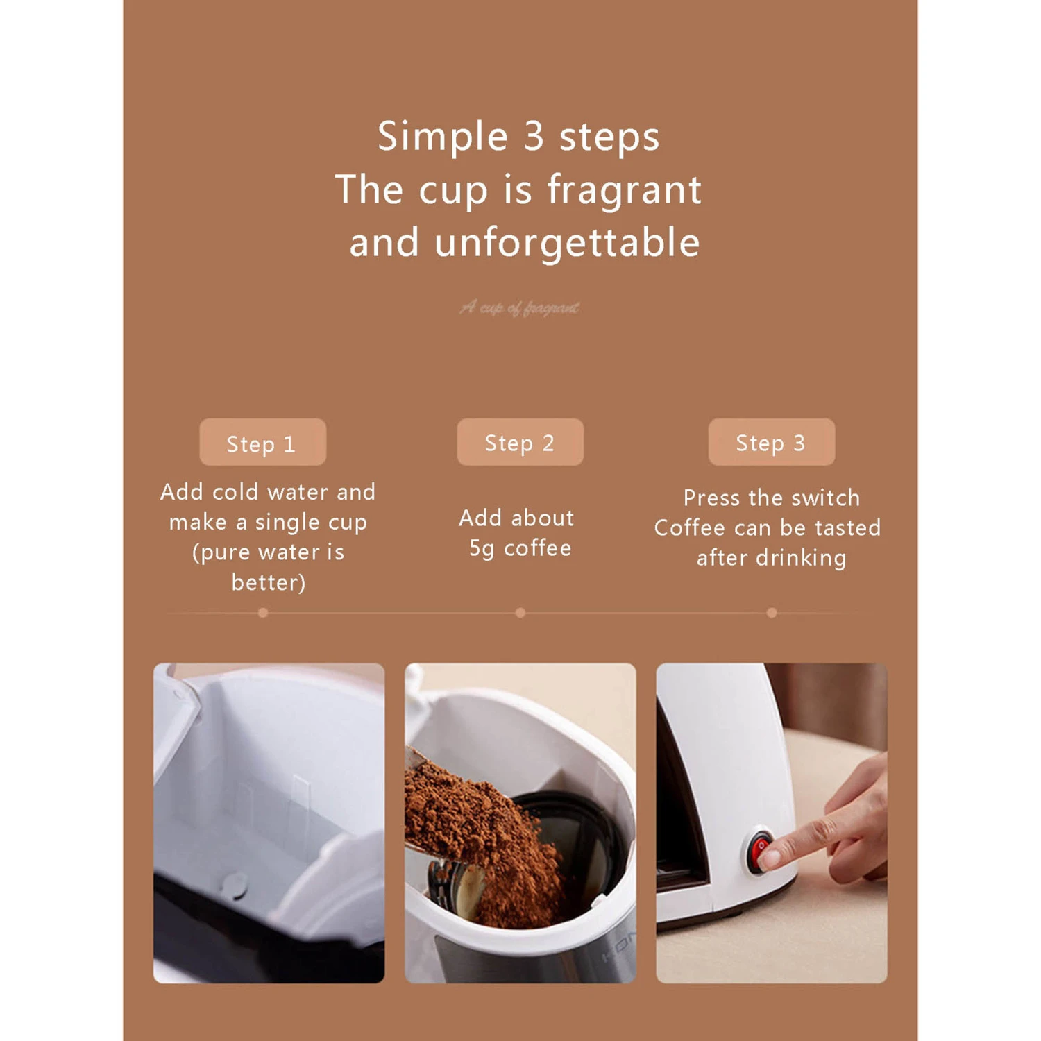 10.1oz Single Cup Coffee Makers with Coffee Tumbler & Nylon Filter