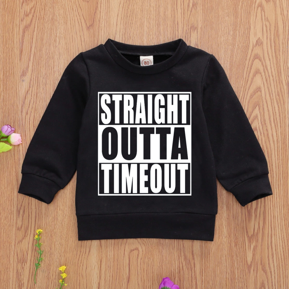 Boy's Unique Letter Print Long-sleeved Warm Pullover Sweater