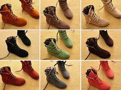 Women's Ankle Boots, Fashion Matte Surface Tie-Up Casual Shoes