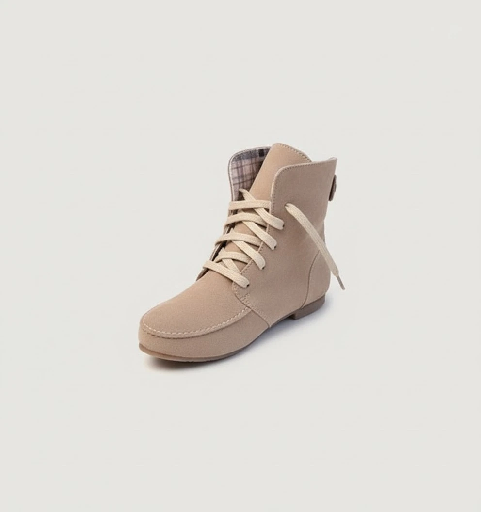 Women's Ankle Boots, Fashion Matte Surface Tie-Up Casual Shoes
