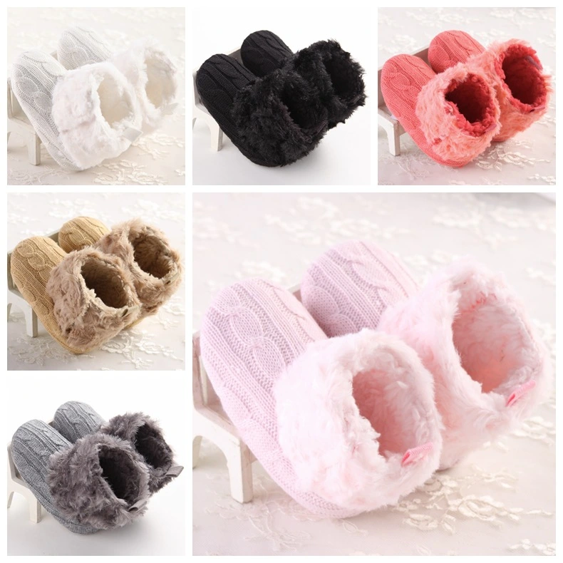 Baby Winter Toddler Shoes Monochrome Lovely Soft Bottom Plush Stylish Soft Boots