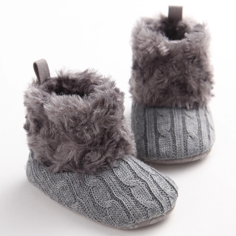 Baby Winter Toddler Shoes Monochrome Lovely Soft Bottom Plush Stylish Soft Boots