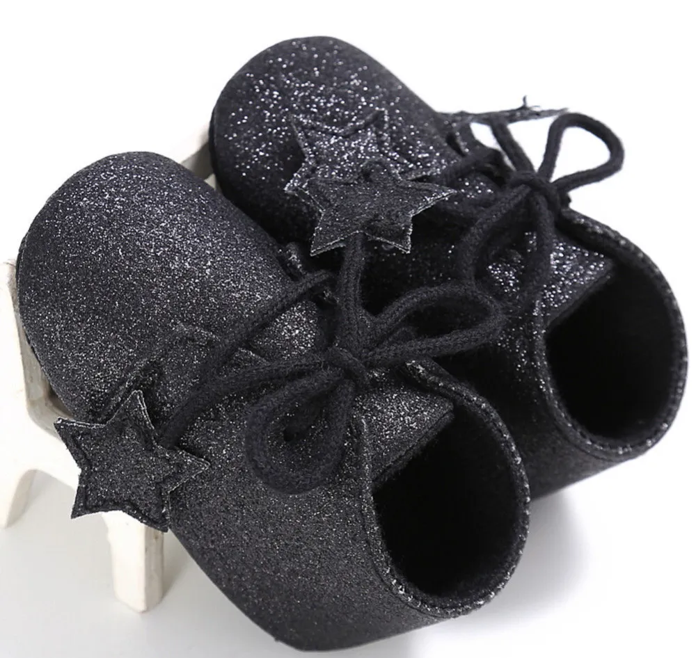 Baby Girl Sequin Bling Shoes Flat Heel Star Soft Bottom Toddler Sneakers