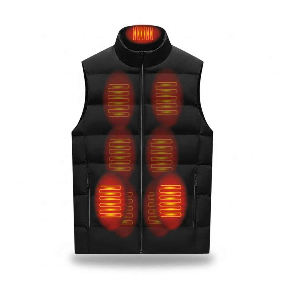 Men Heated Vest Electric Adjustable Temperature Control Thermal Jacket