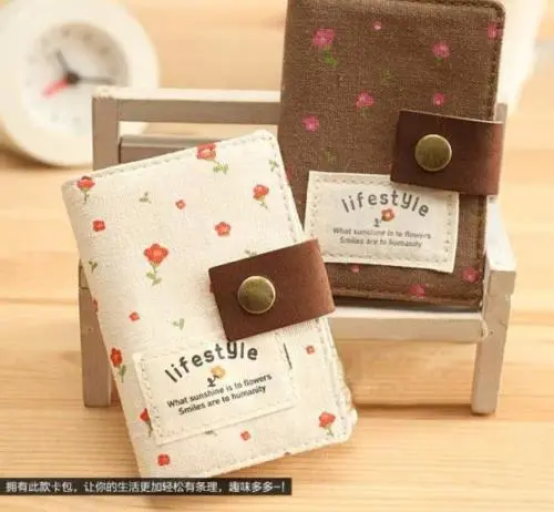 Women Casual Wallet Purse, Retro Florals Print Multi-card Slot Card Holder