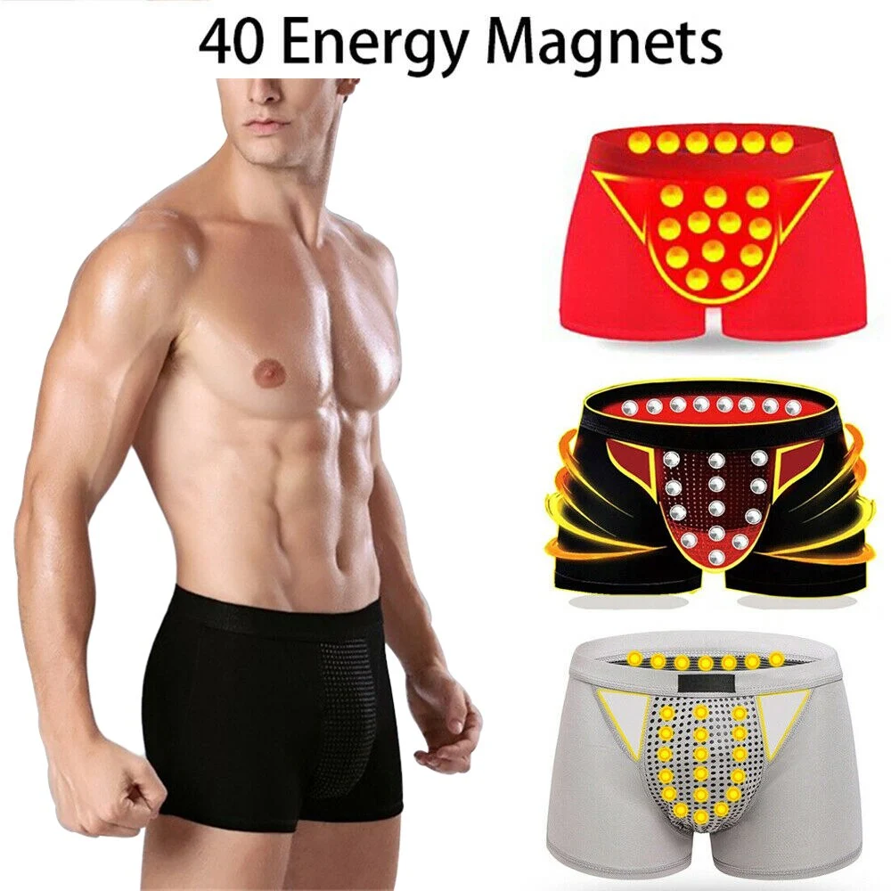 Soft Boxer Briefs, Sexy Magnetic Therapy Underwear Bottoms Shorts