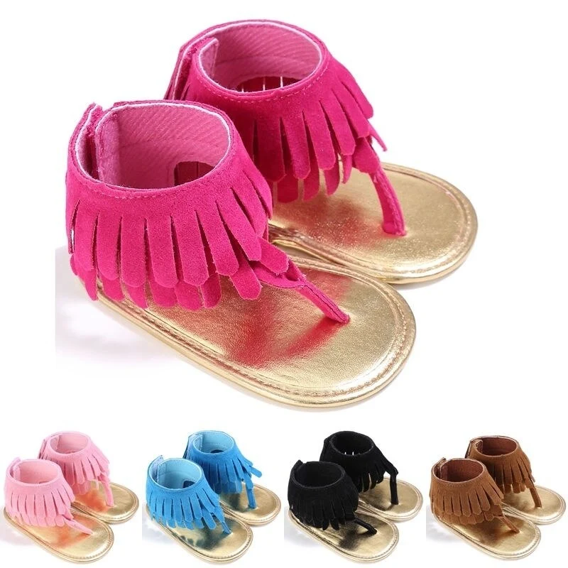 Girls Tassel Sandals, Summer Soft Sole Shoes, Princess Flat Shoes