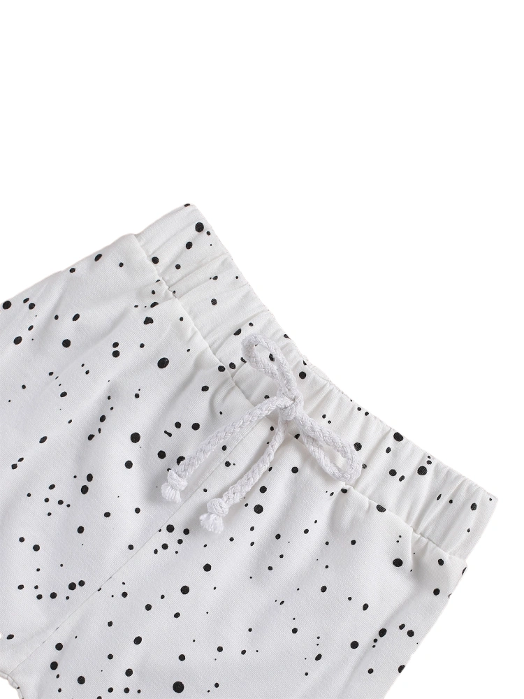 Baby Dot Print Clothes Set, Long Sleeve Tops with Large Pocket+Trousers