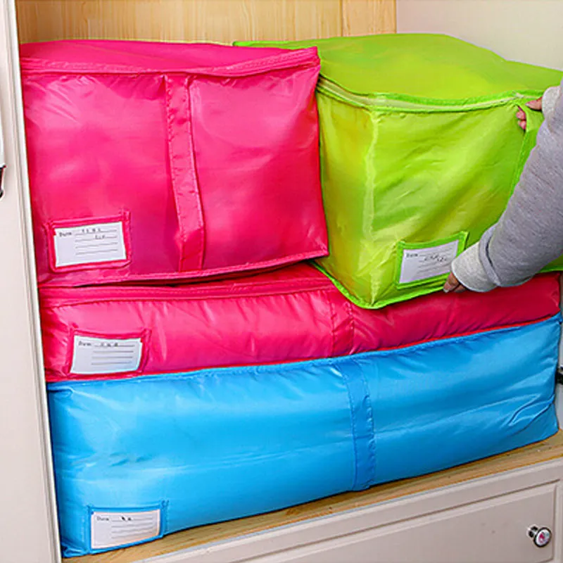 Clothes Storage Bags, Candy Color Foldable Blanket Storage Bag