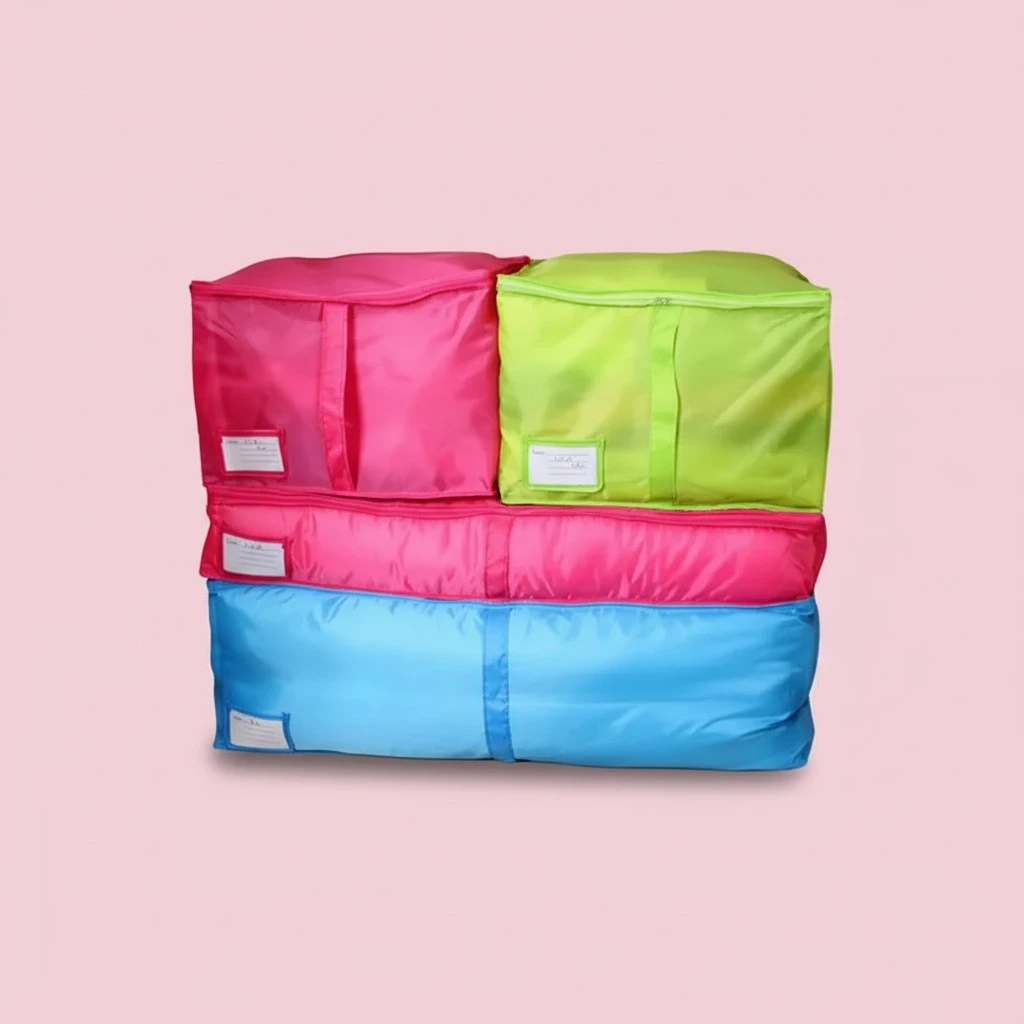Clothes Storage Bags, Candy Color Foldable Blanket Storage Bag