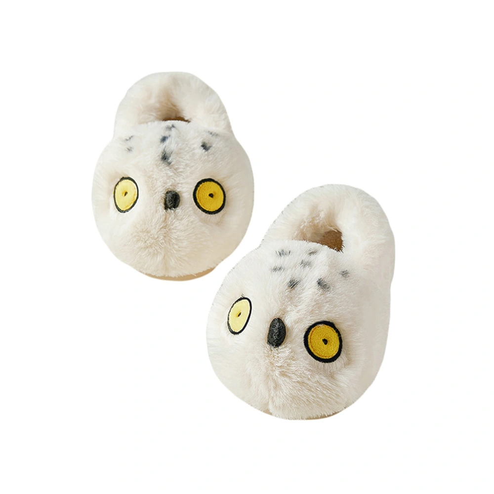 Winter Girl Boy Warm Plush Casual Cartoon Owl Kids Slippers Shoes 