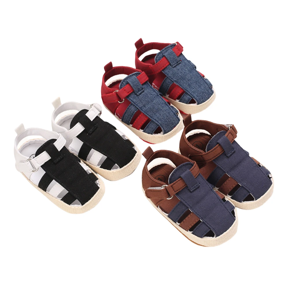 Baby Color Block Sandals, Anti-Slip Closed-Toe Flats Walking Shoes