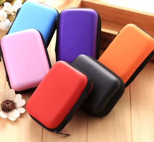 Earphone Wire Storage Case, Portable Zip-up Data Cable Carrying Box