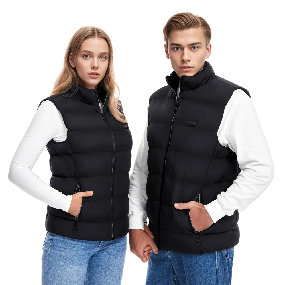 Men Women Winter Heated Vest Black 9 Heating Zones Warm Vest