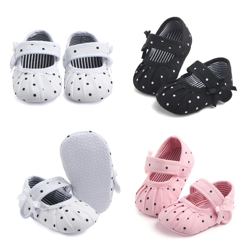 Girl Soft Sole Shoes, Toddler Anti-slip Sneaker, Bowknot Dot Shoes