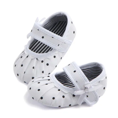 Girl Soft Sole Shoes, Toddler Anti-slip Sneaker, Bowknot Dot Shoes