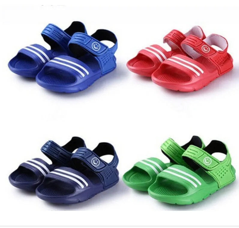 Baby Boys Girl Beach Sandals Striped Candy Color Beach Pool Flat Shoes