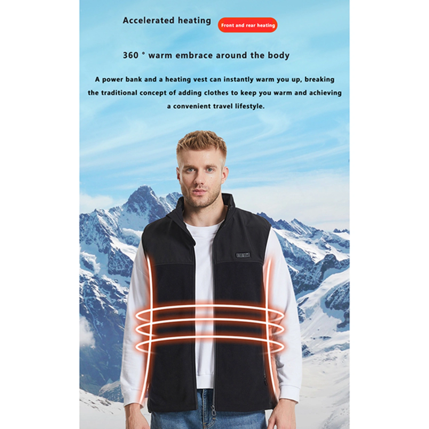 Adult USB Charging Vest, Lightweight Electric Heated Jackets 