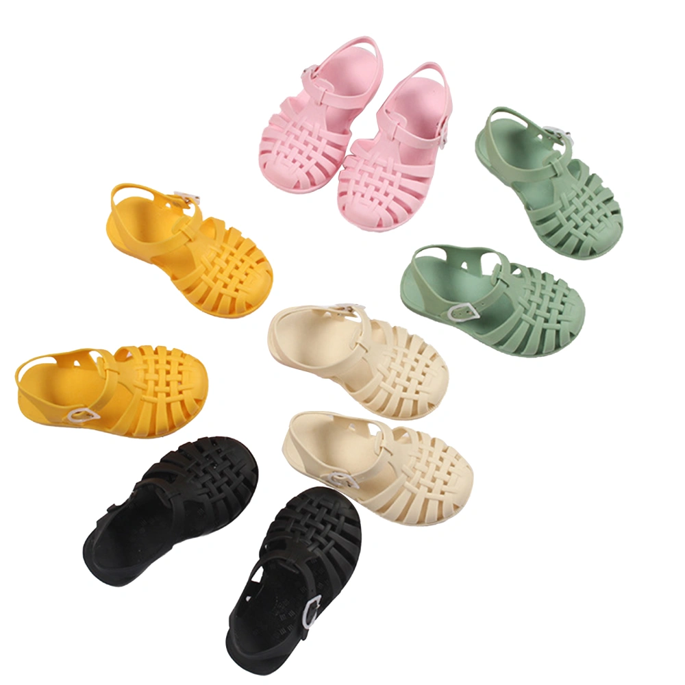 Kids Sandals, Solid Color Hollow Out Beach Shoes Footwear with Buckle