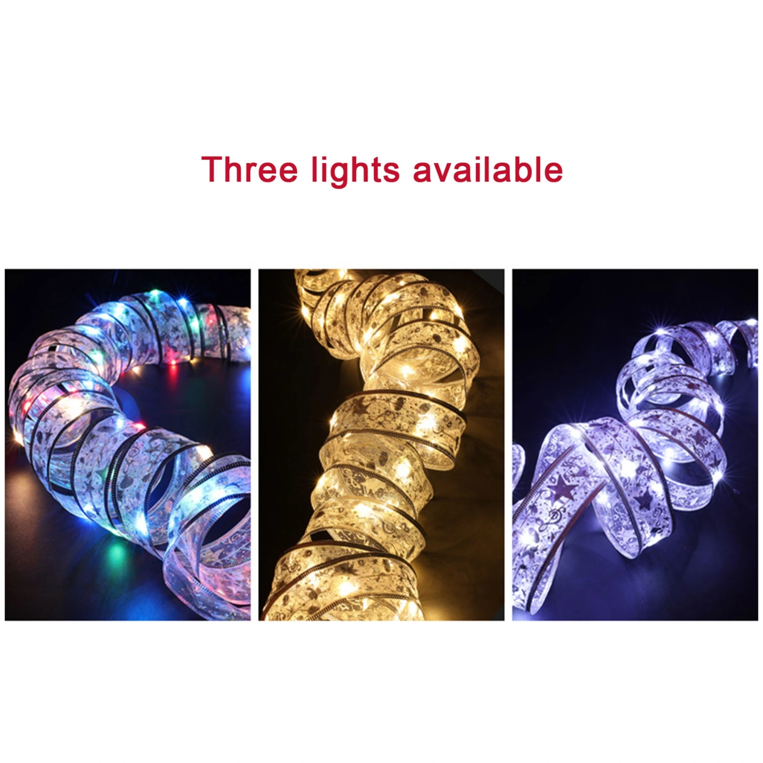 Christmas Fairy Lights, 13 FT Battery Operated Ribbon String Lights