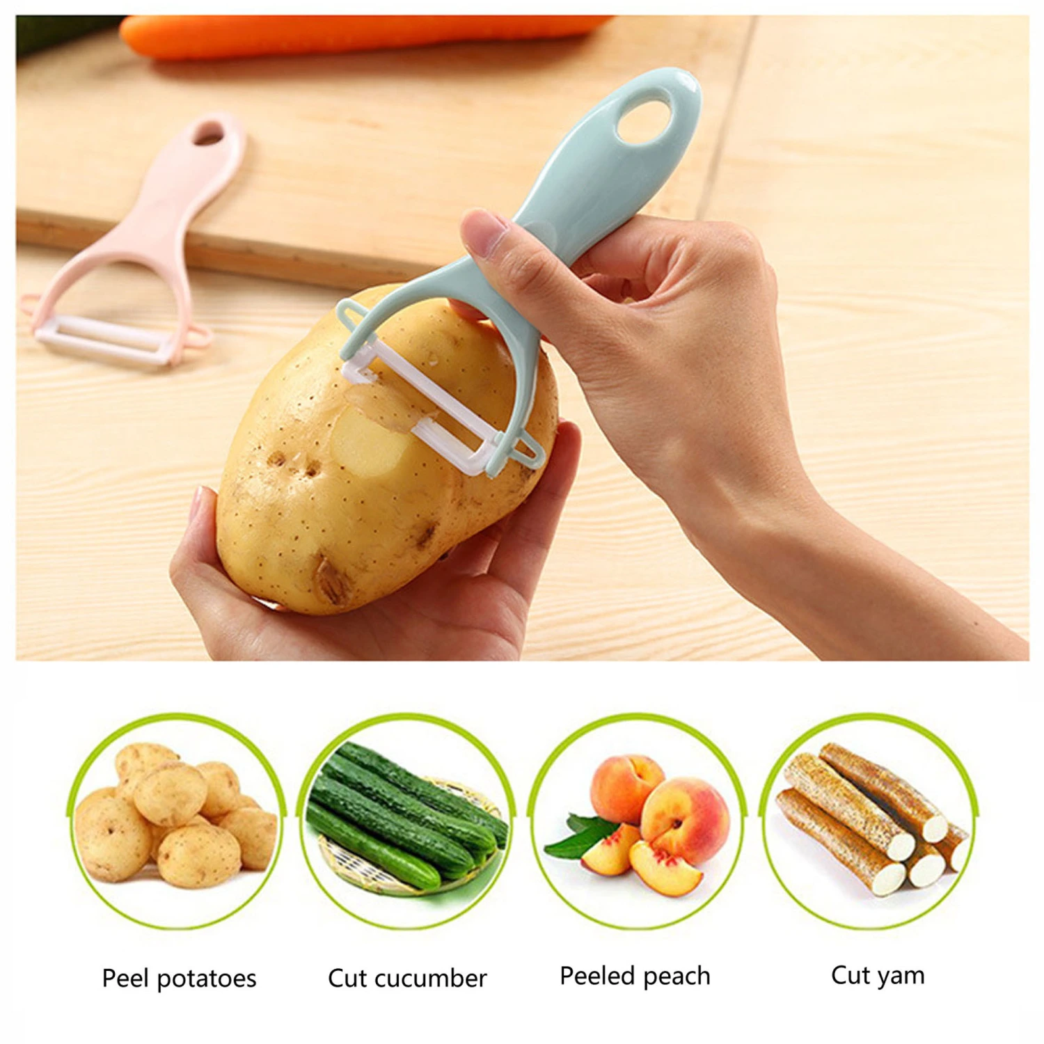 Ergonomic Hand Grip Vegetable Peeler ABS Ceramics Kitchen Tools