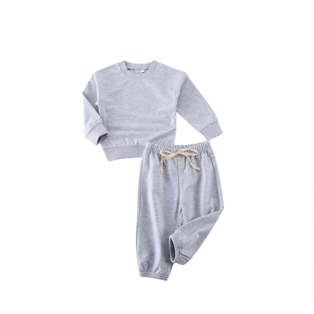 Children's Two Piece Set Kid's Pullover Toddler's Elastic Lace Up Trousers