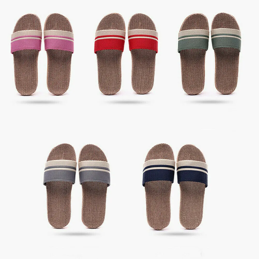 Couples Linen Slipprs, Waterproof Thick Sole Anti-slip Slippers