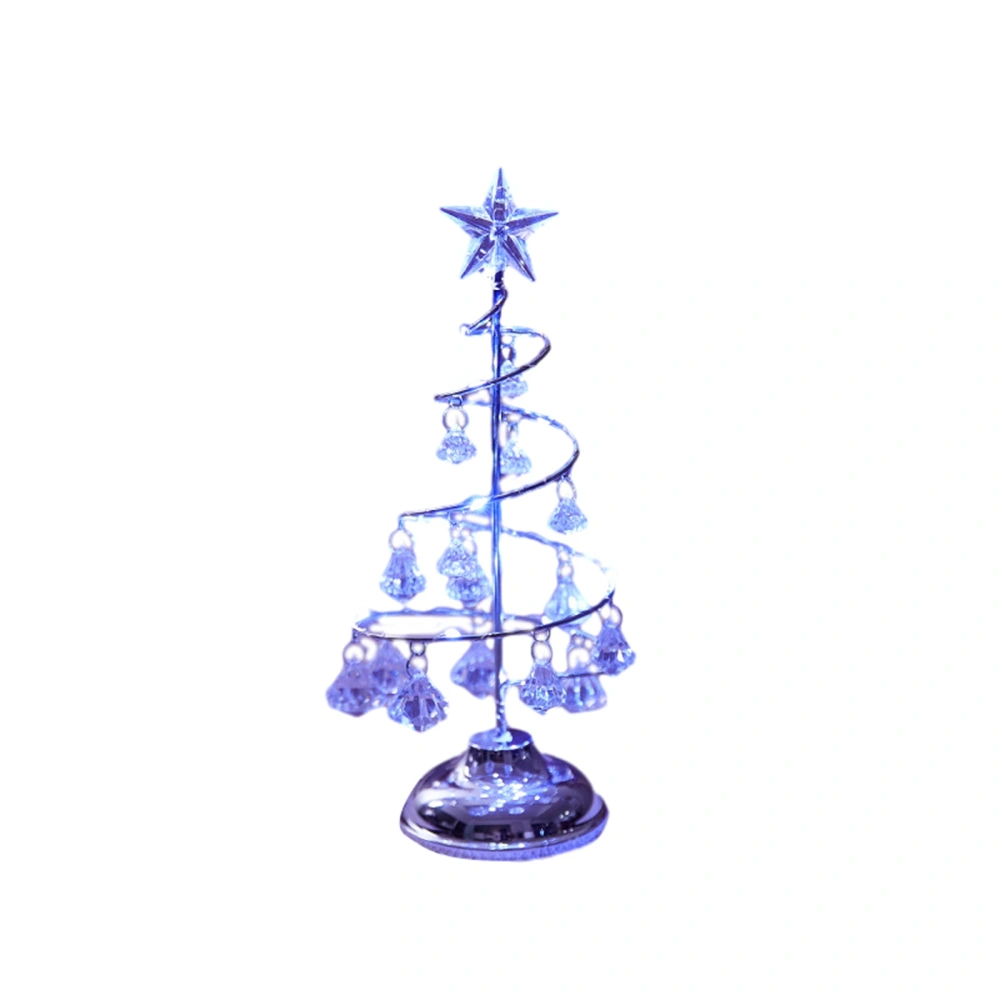 Christmas Plated Iron Tree LED Lighted Crystal Christmas Tree Ornament