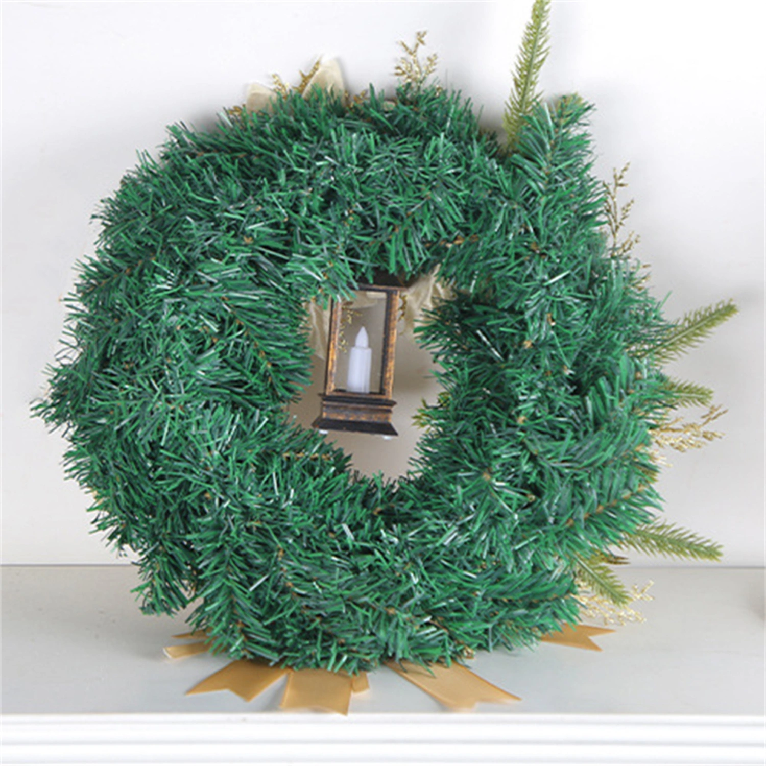 Christmas Balls Wreath Hanging Garland with Lights for Front Door 