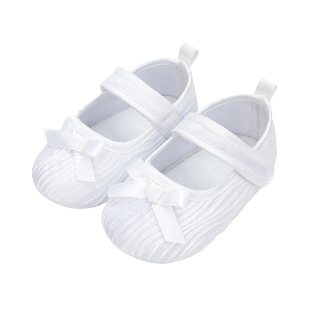 Bowknot Princess Shoes, Baby Girls Non-slip Sole Solid Color Prewalker