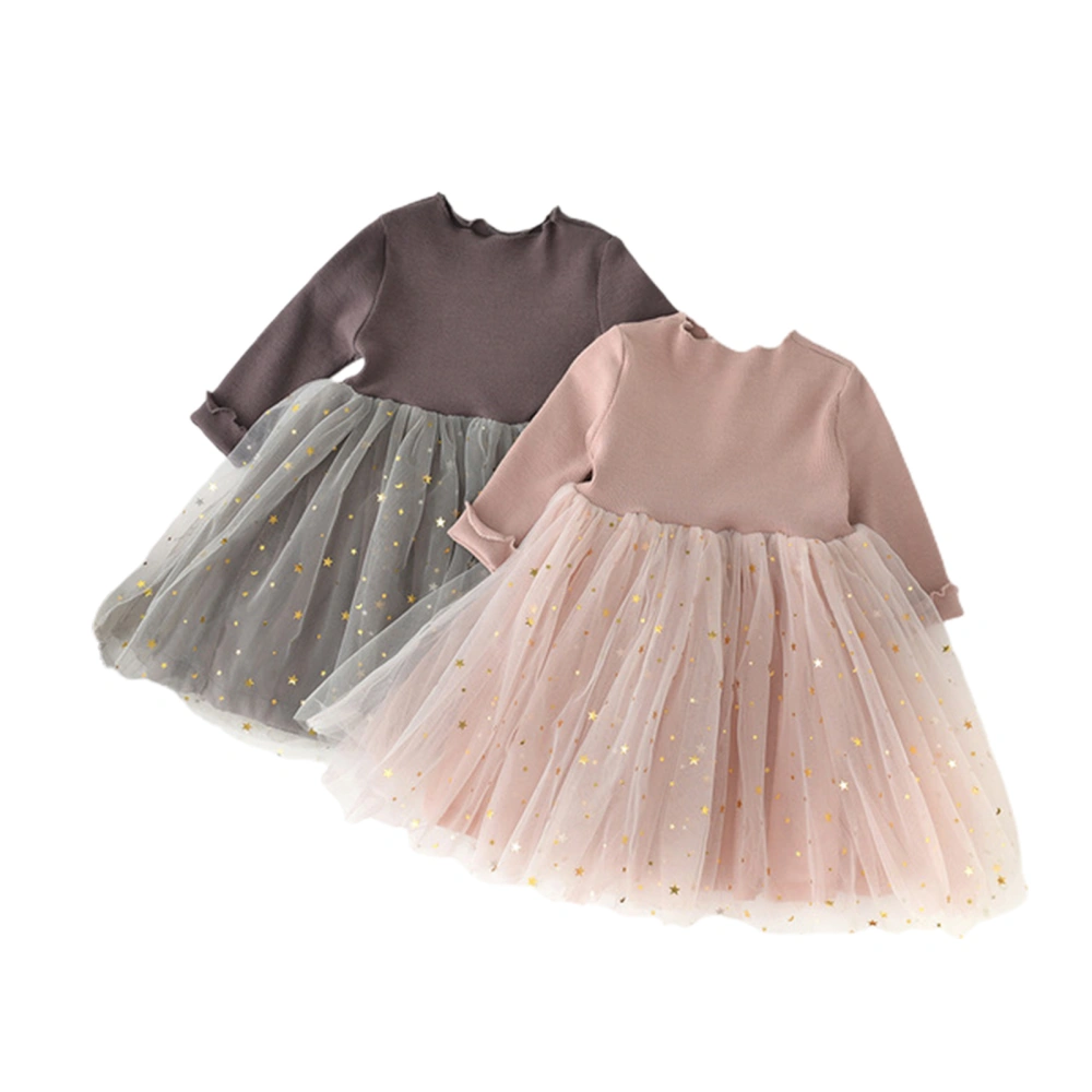 Baby Girl's Dress, Round Neck Long Sleeve Tulle Skirt for Party Photography