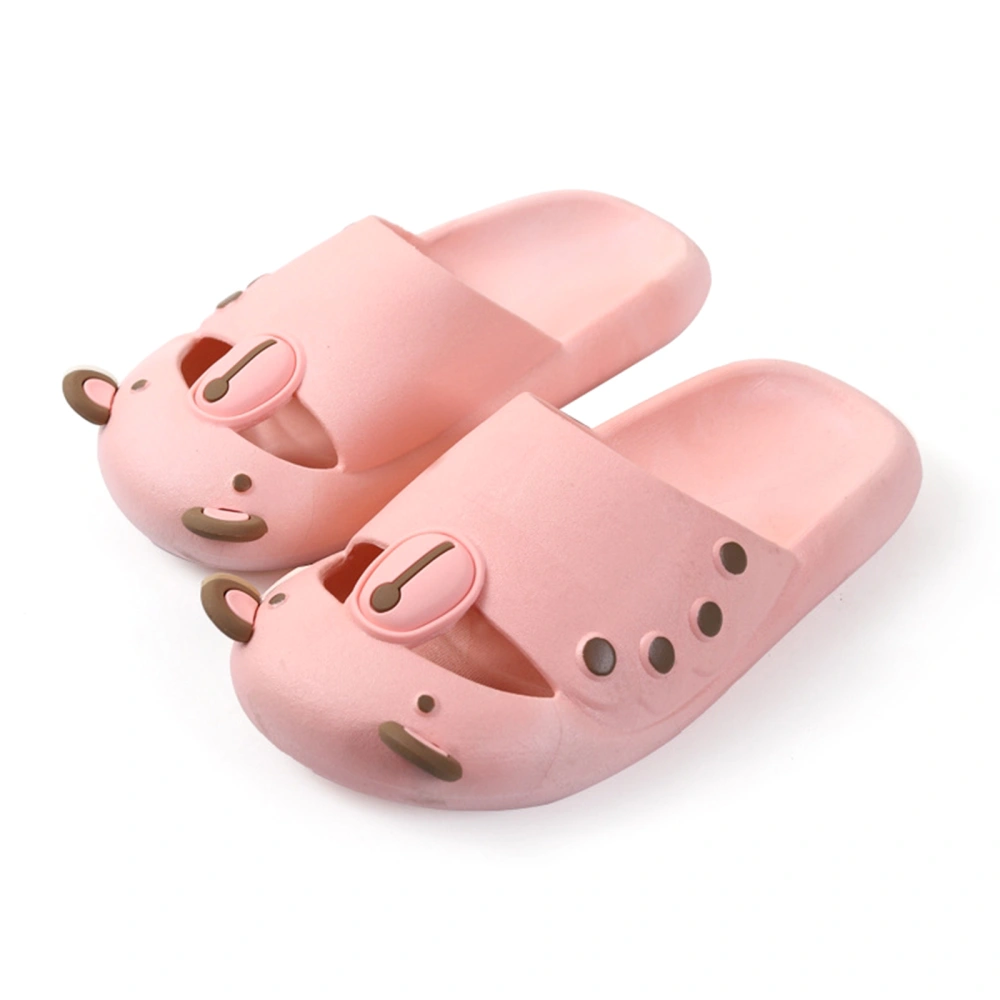 Women's Non-slip Cute Bear Pattern Thick Bottom Bedroom Slippers