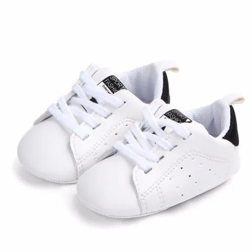 Newborn Baby Casual Shoes, Soft Sole Crib Lace up Letter Print Sneakers