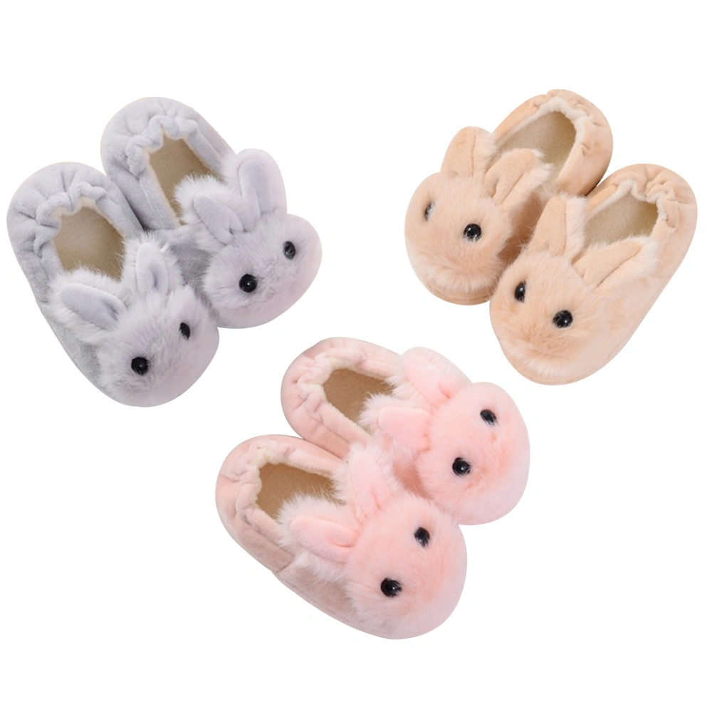 Toddler Baby Fleece Shoes, Unisex Winter Warm Anti-Slip Soft Solid Color Shoes