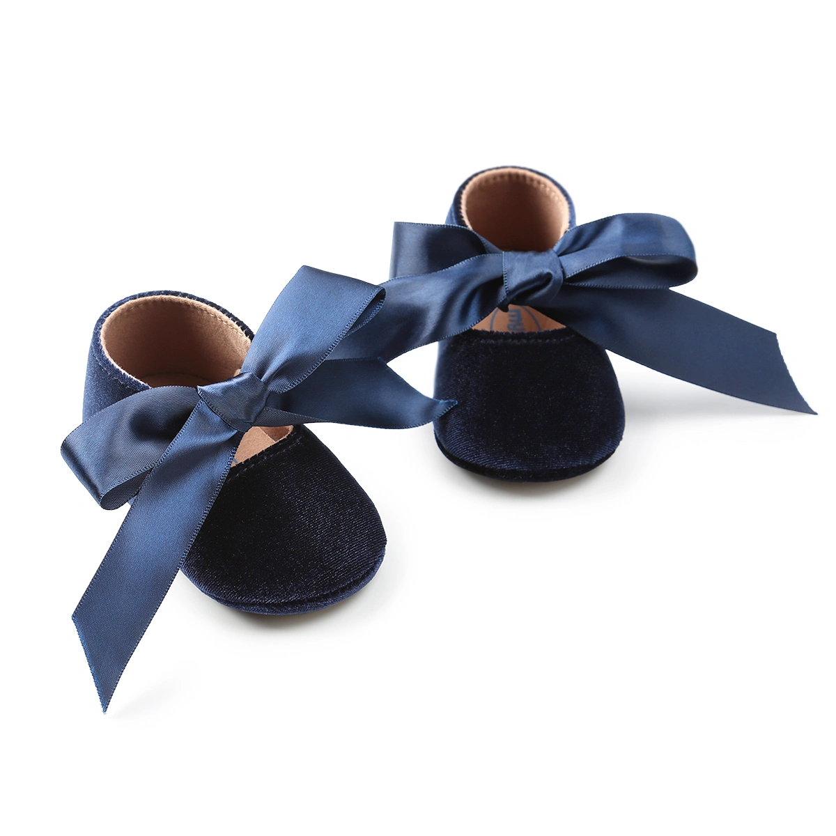 Baby Girl Walking Shoes, Soft Sole Top Wide Straps Tie Soft Lining Shoes