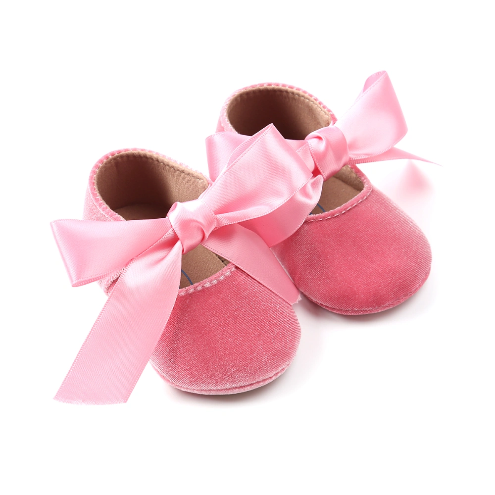 Baby Girl Walking Shoes, Soft Sole Top Wide Straps Tie Soft Lining Shoes