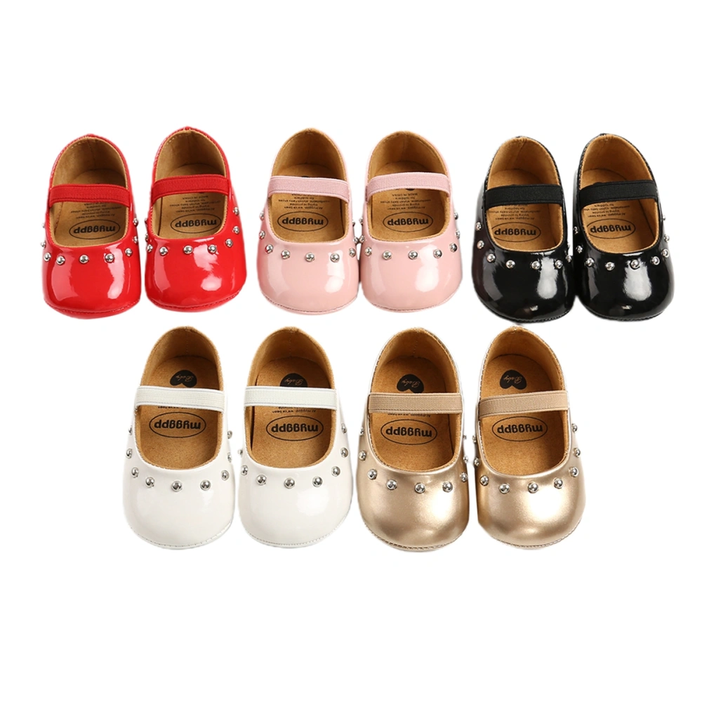 Baby Girls Solid Color Shoes, Spring Casual Anti-Slip Soft Sole Party Shoes