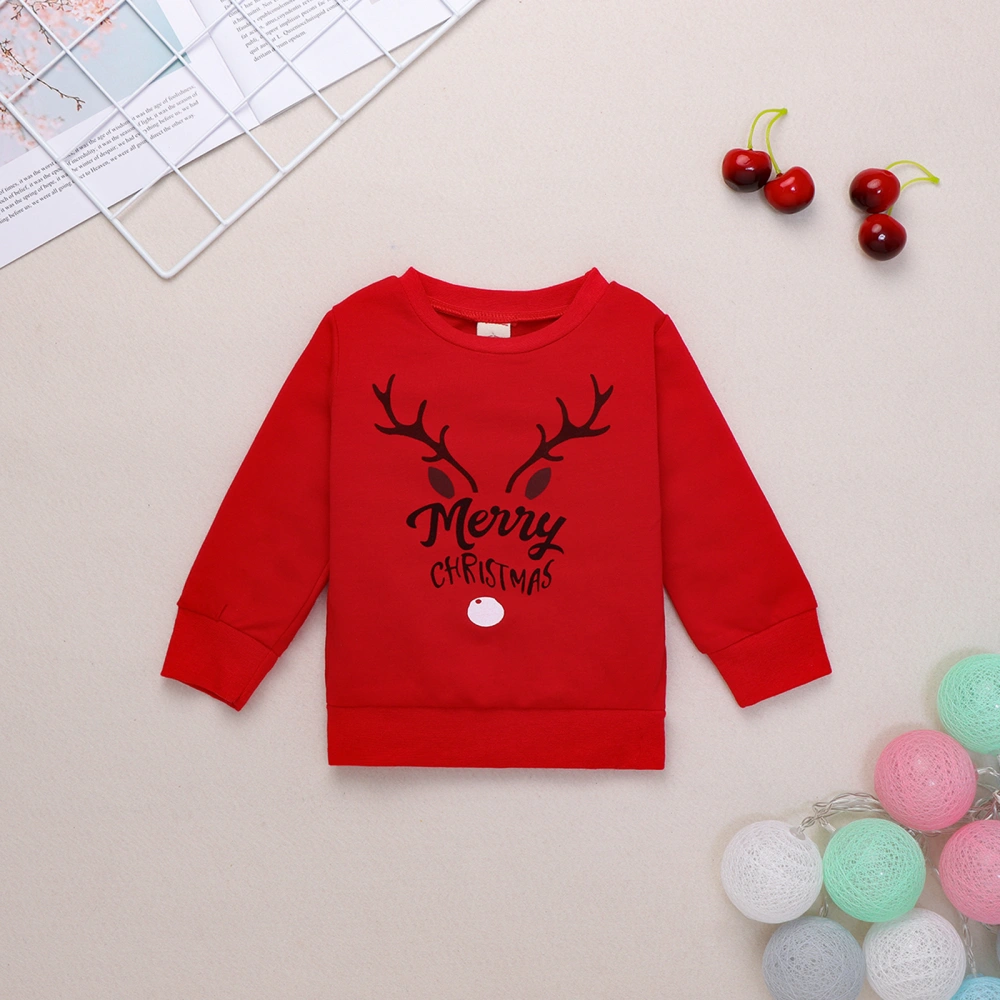 Children's Pullover Kid's Red Nose Reindeer Clothes for Toddlers