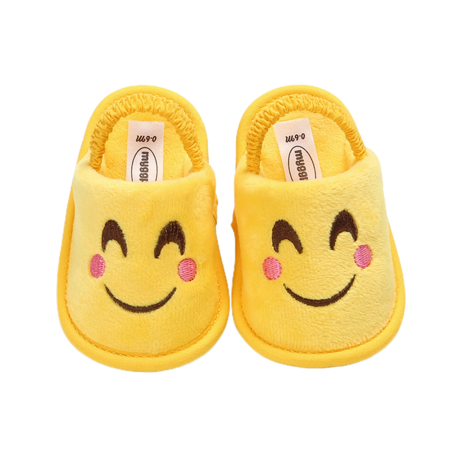 Toddlers Bright Color Shoes, Thermal Fluffy Slippers with Smiley Face Sunglasses
