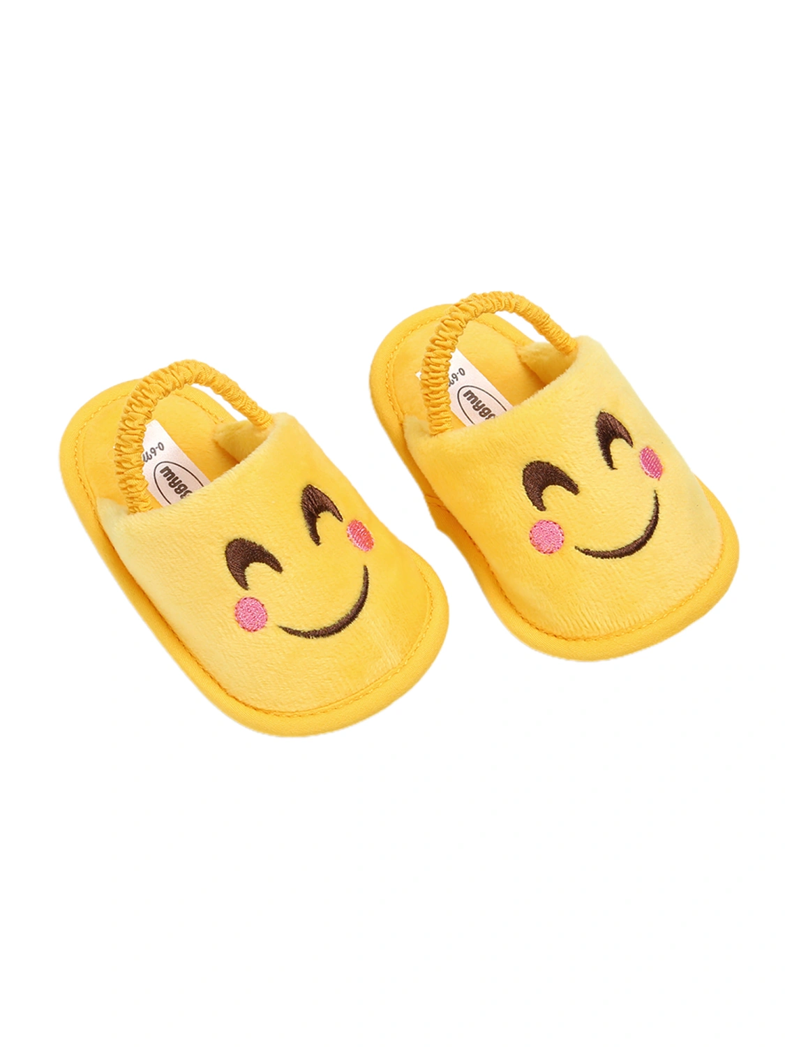 Toddlers Bright Color Shoes, Thermal Fluffy Slippers with Smiley Face Sunglasses