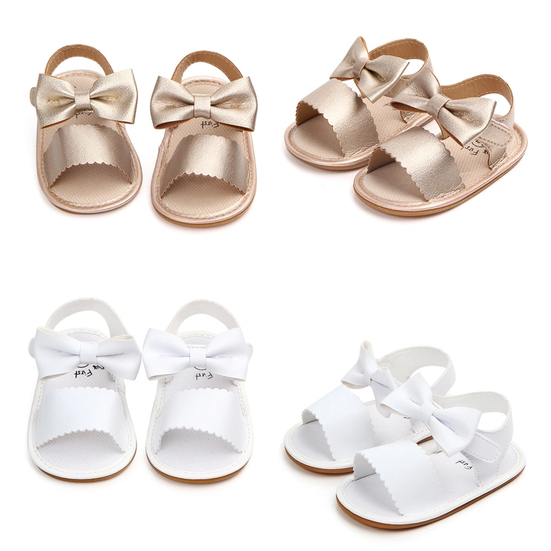 Baby Girls PU Leather Sandals Summer Bowknot Tassels Princess Shoes