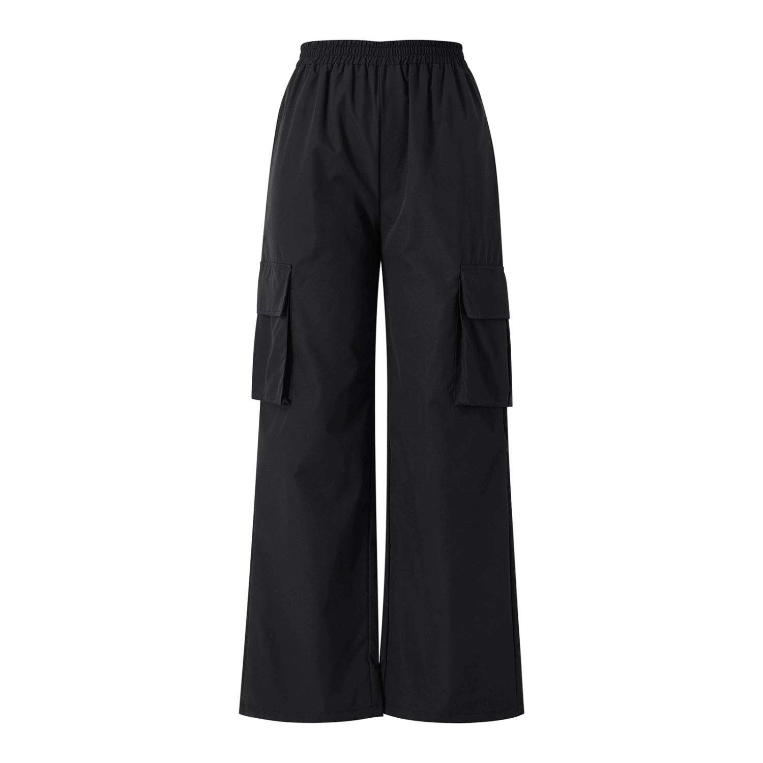 Women Casual Pants, Plain Color Loose High Rise Straight-Leg Bottoms
