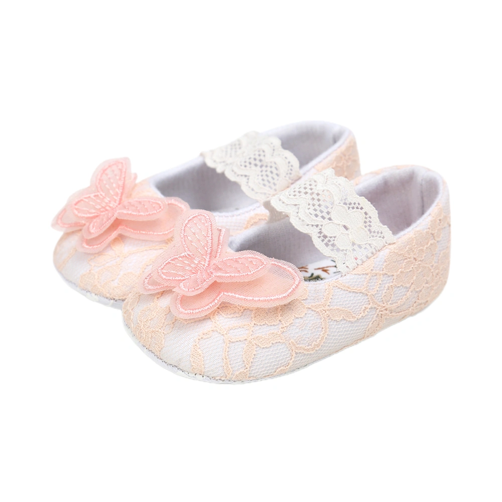 Baby Girls Princess Dress Shoes Anti-Slip Soft Sole Cute Butterfly Crib Shoes