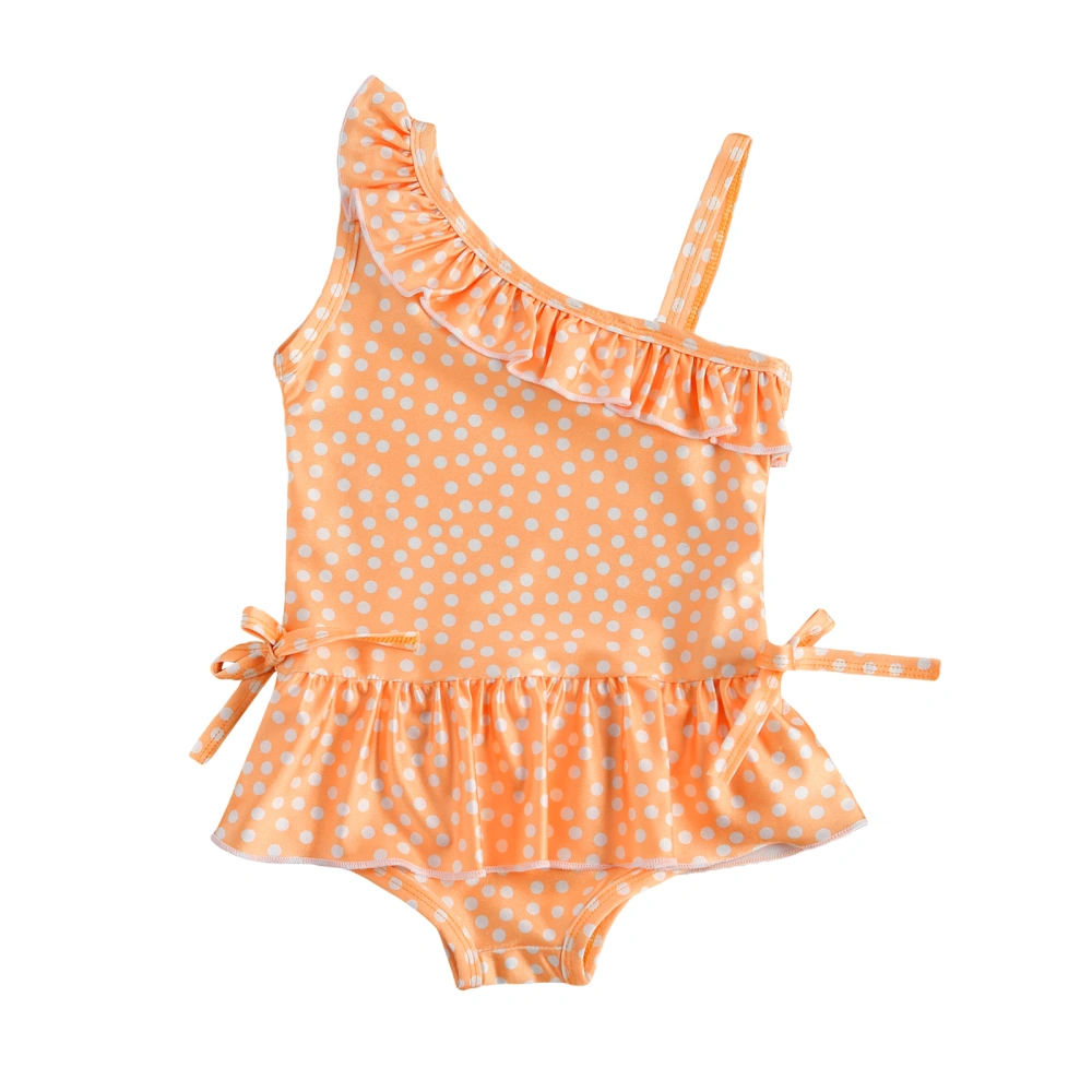 Baby Girl Swimsuit Summer Romper Slant Collar Flouncing Sling Beach Dress