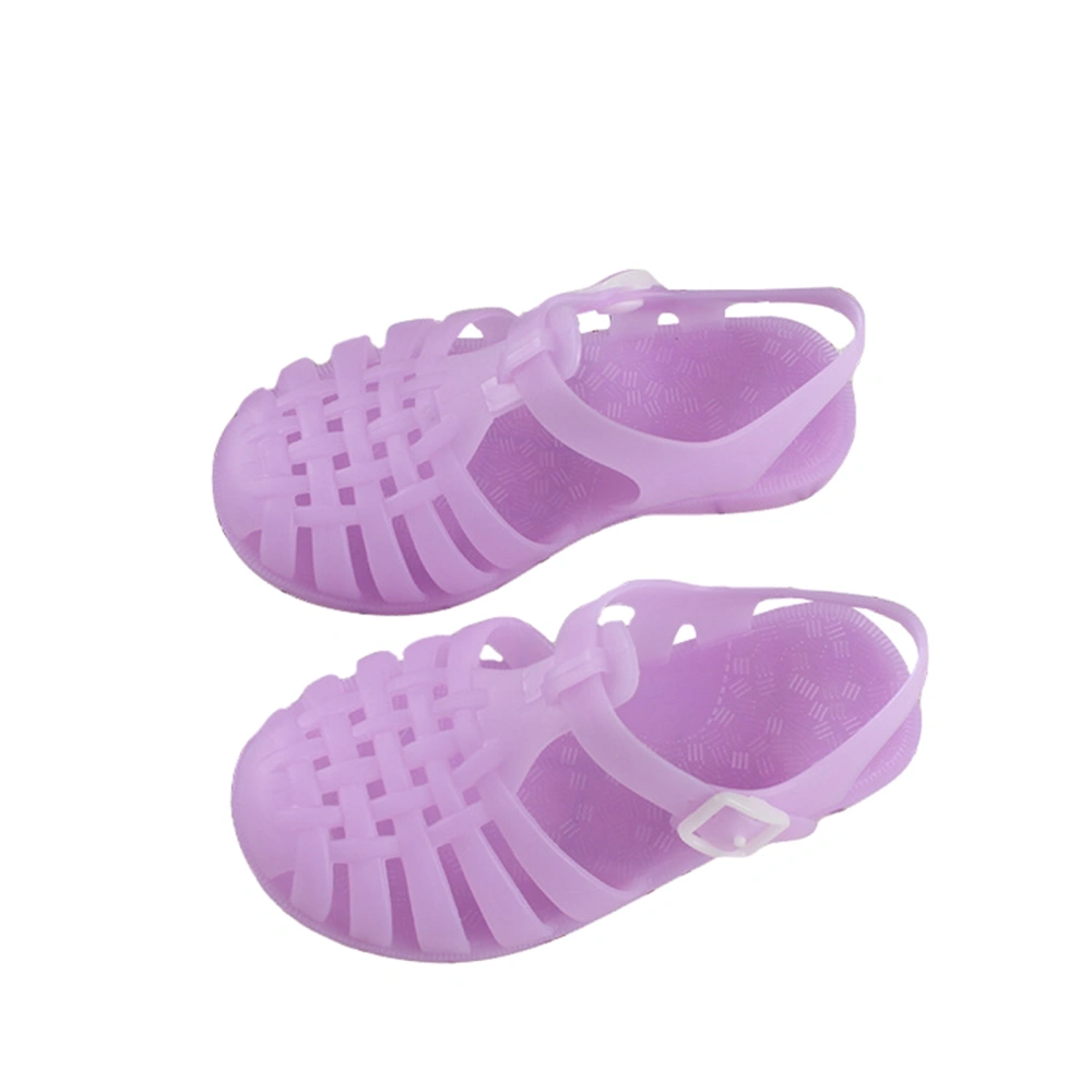 Kids Flats Shoes Buckle Adjustable Candy Color Cutout Sandals 