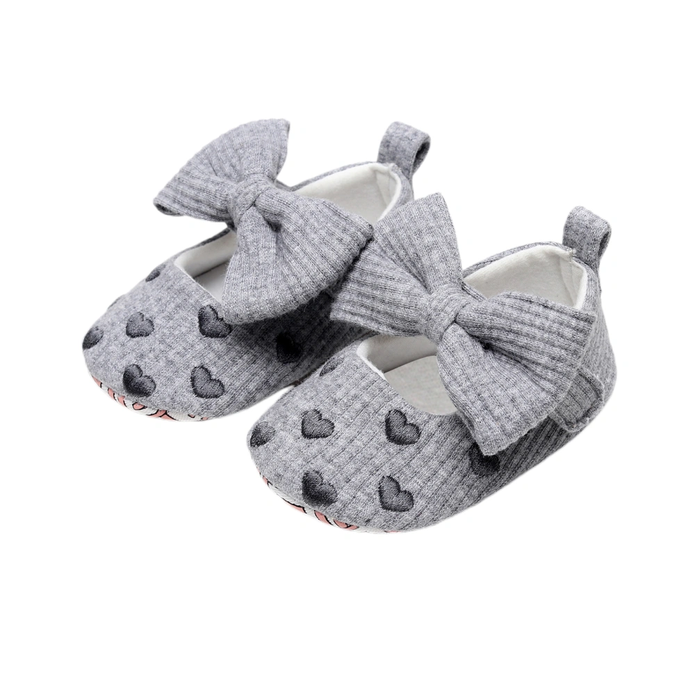 Infant Girls Shoes, Embroidery Heart Bowknot Soft Sole Flat Shoes